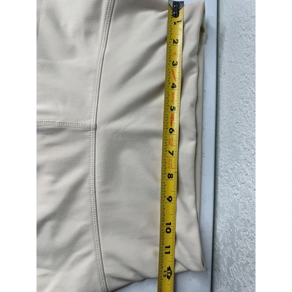 Fabletics PureLuxe High Waisted‎ Leggings Cream Beige Tan Yoga Pants Women Small